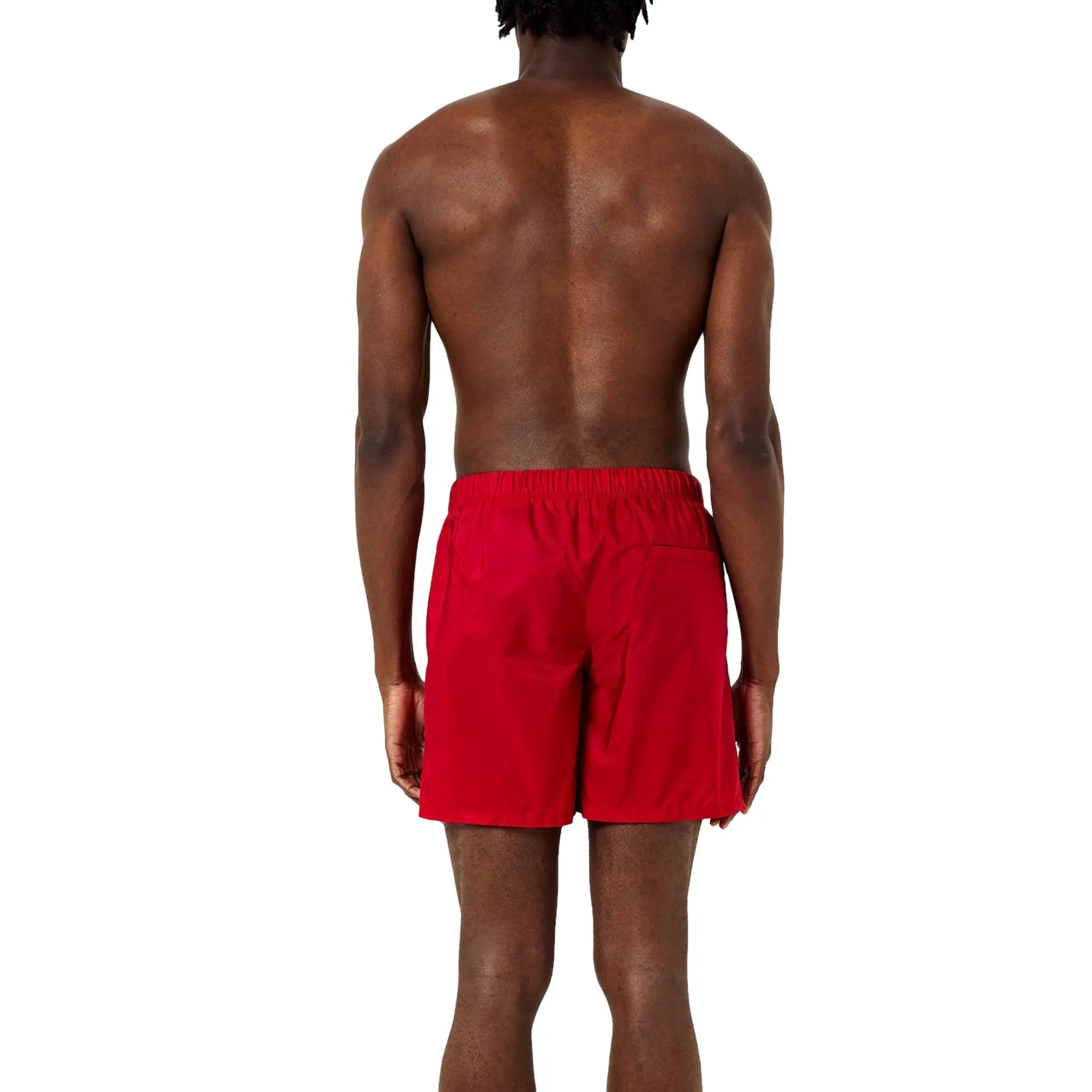Prada Triangle Interlock Red Swim Shorts for Men - Luxury Designer Swimwear for Beach, Pool & Vacation - Premium Comfort & Style