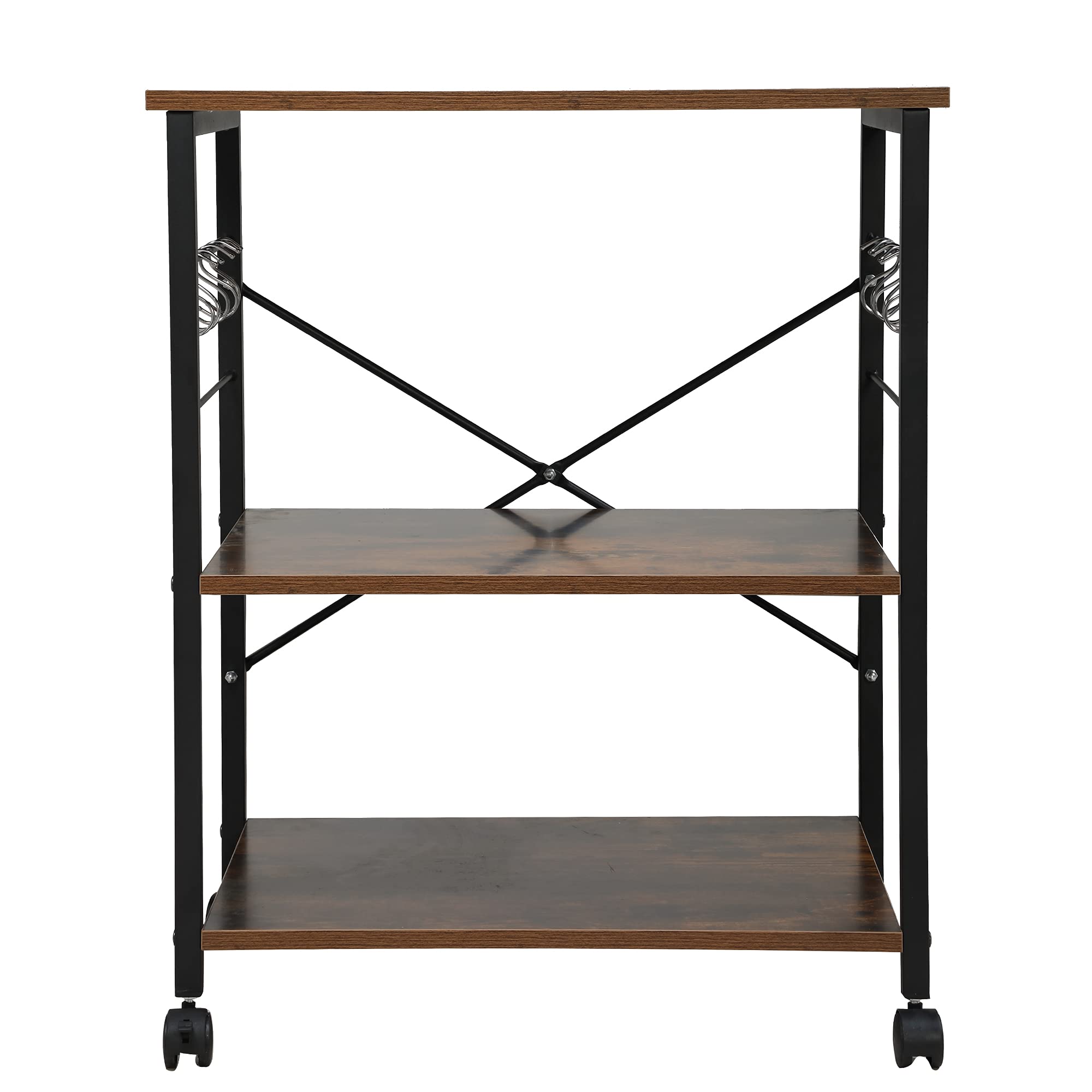 **Goujxcy Mobile Kitchen Island Cart with Storage - Rolling Kitchen Cart with Lockable Wheels, Adjustable Shelves, Drawers & Cabinets - Perfect for Small Kitchens, Dining Rooms & Food Prep (Dark Brown)**