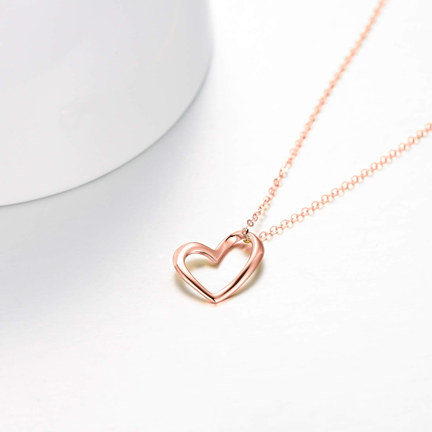 14K Solid Gold Heart Necklace for Women - Dainty Love Jewelry Gift for Wife, Mother, Girlfriend - 16+2 Inch Adjustable Chain - Perfect Birthday, Anniversary, Valentine's Day Present - Elegant for Date Nights & Special Occasions