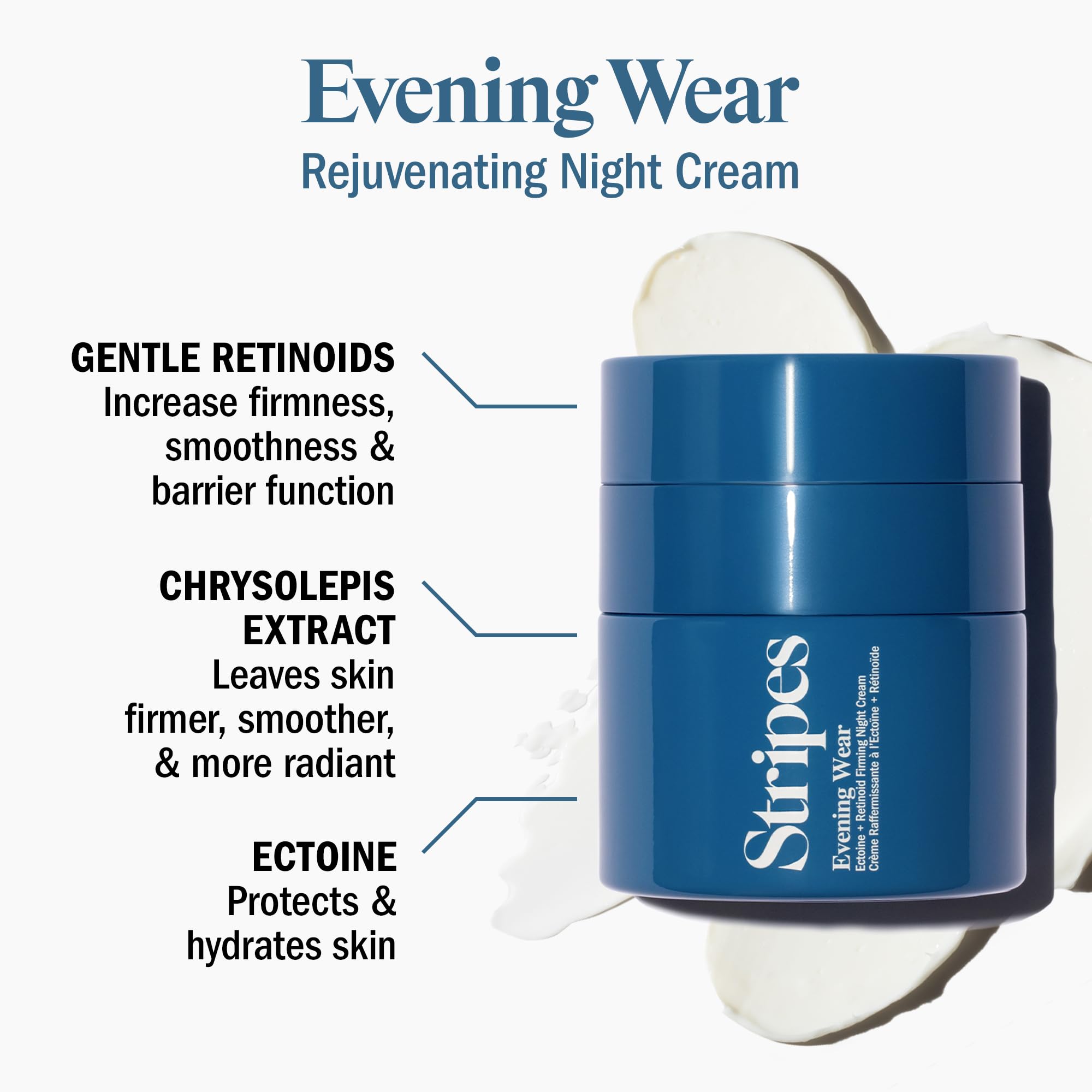 STRIPES Naomi Watts Smooth Tight Night Bundle - Hydrating & Rejuvenating Overnight Skincare Set with Facial Cleanser, Cooling Mist, Face Serum & Night Cream for Glowing Skin | Perfect for Nighttime Routine & Anti-Aging Care