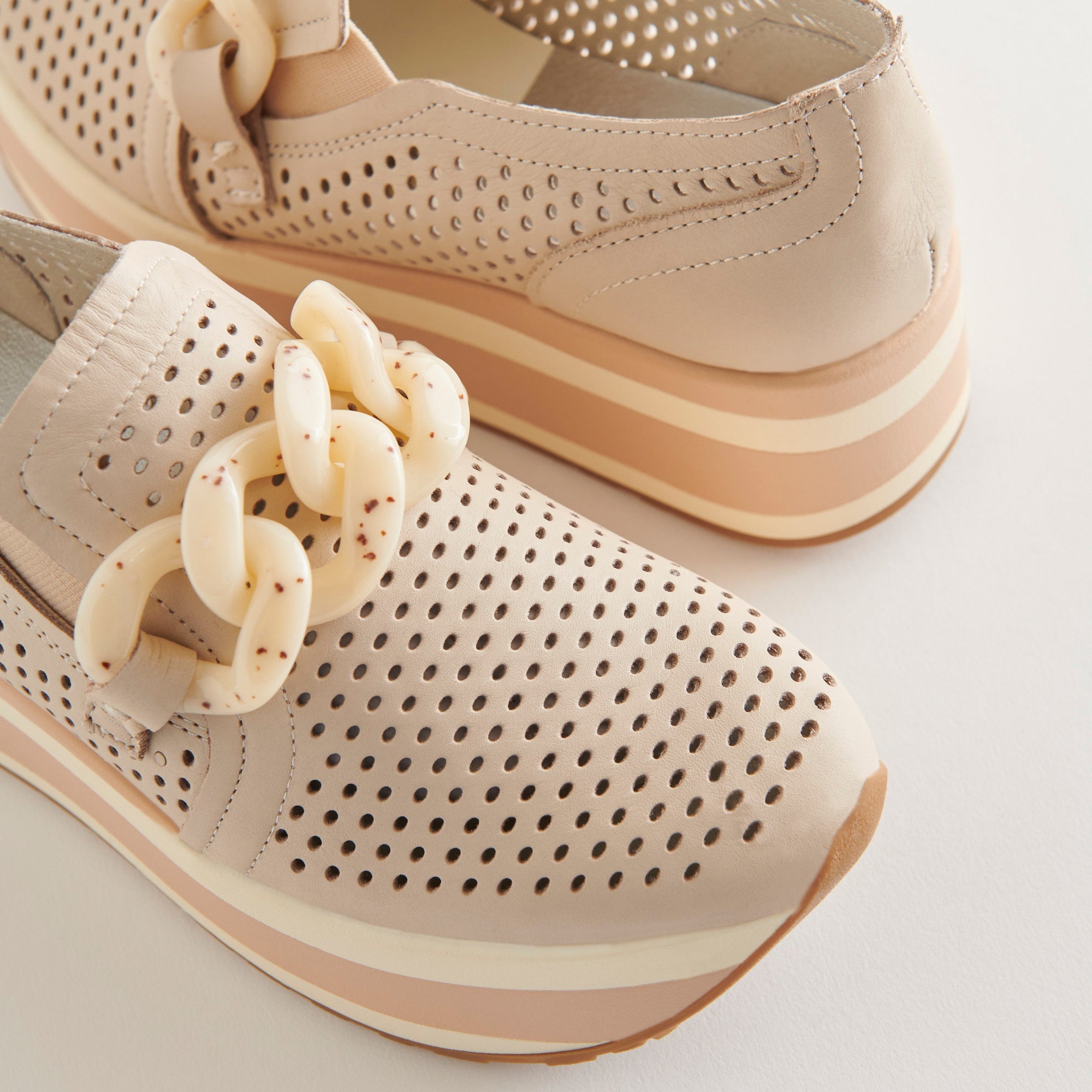 JHENEE Perforated Sneakers - Sand Nubuck Leather Casual Shoes for Men & Women | Comfortable Breathable Walking Shoes for Gym, Running, and Daily Wear