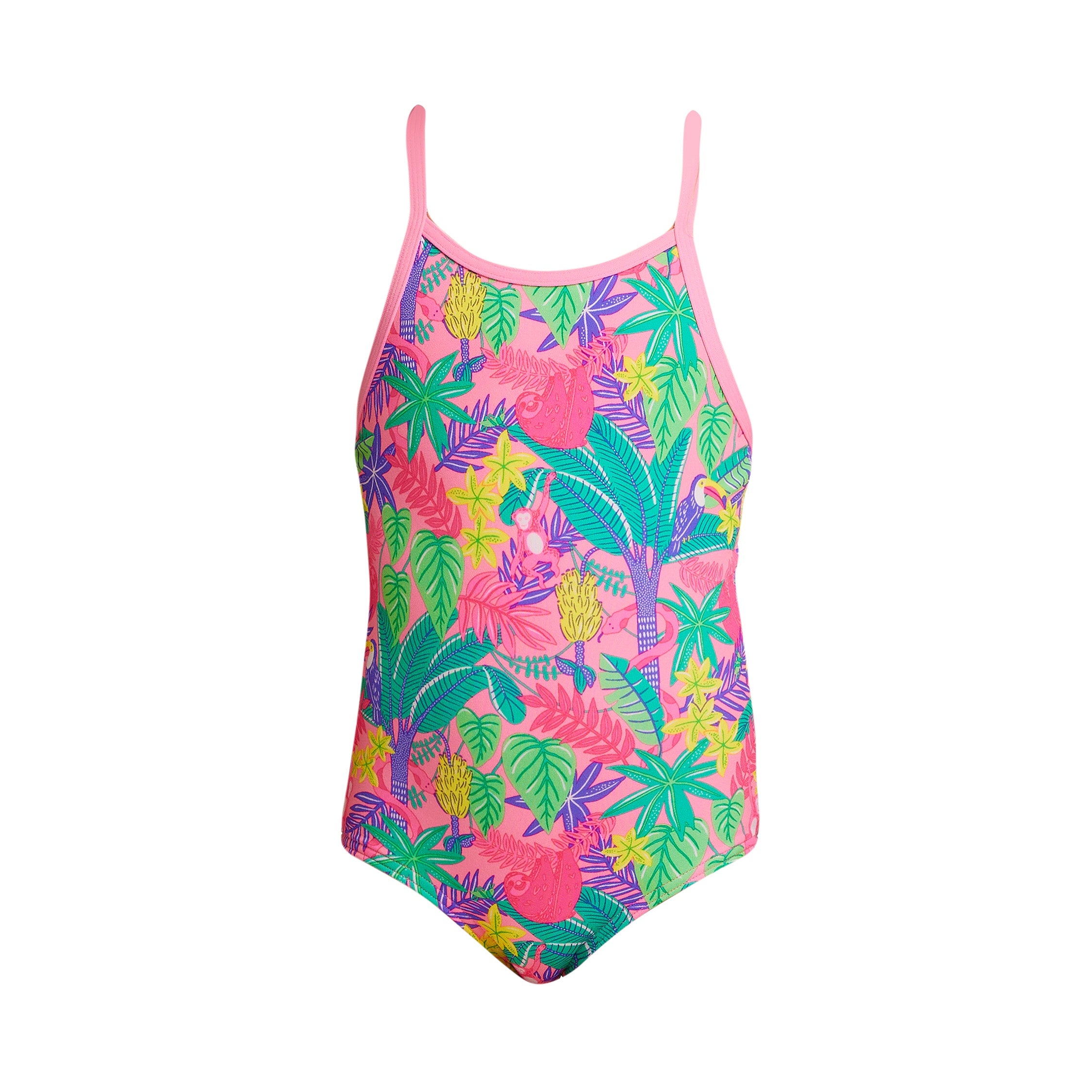 Girl's Printed One Piece Swimsuit | Cute Jungle Animal Print Bathing Suit for Kids - Perfect for Pool Parties, Beach Vacations & Summer Fun