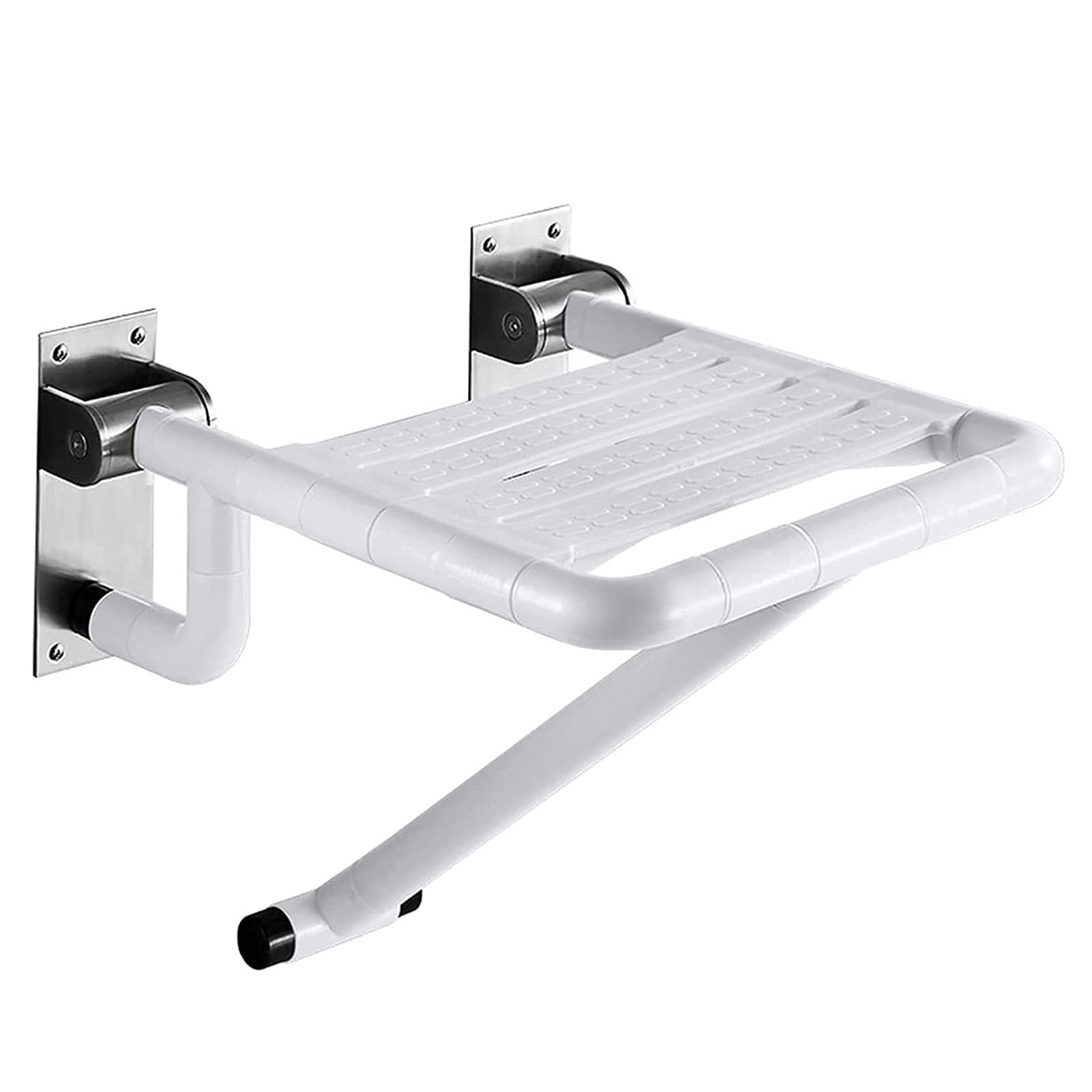 Foldable Wall-Mounted Shower Seat - Non-Slip Bathroom Safety Stool for Elderly & Disabled - Heavy Duty 440lbs (200kg) Weight Capacity - Space-Saving Foldaway Design for Bathtub & Shower Use