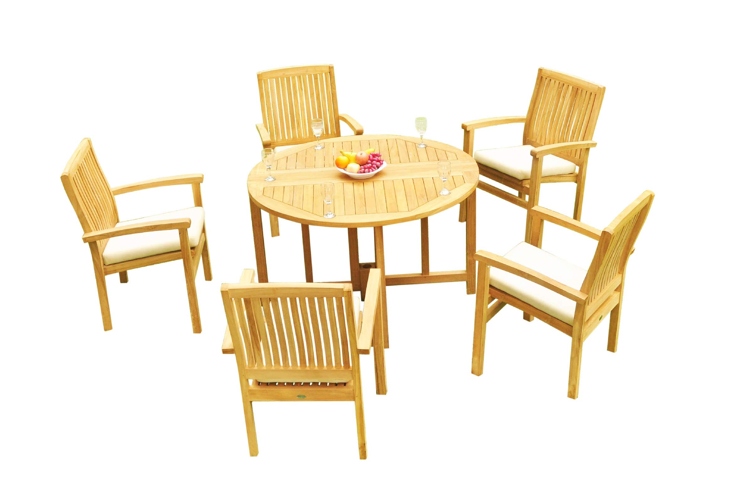 Premium 5-Piece Teak Wood Dining Set - 48
