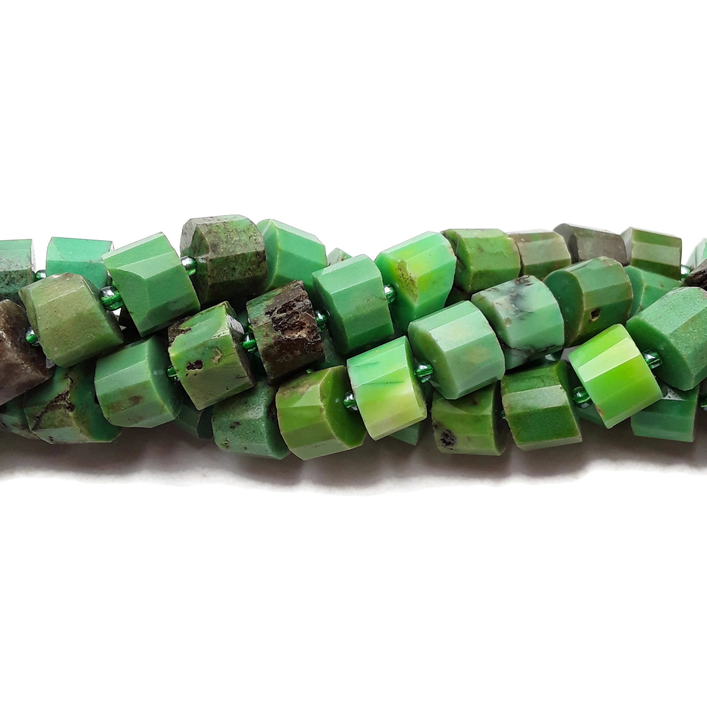 Natural Chrysoprase Faceted Rondelle Beads - 7x9mm Wheel Discs (15.5 Inch Strand) for Jewelry Making, DIY Bracelets & Necklaces - Perfect for Beading, Craft Projects & Gemstone Collections