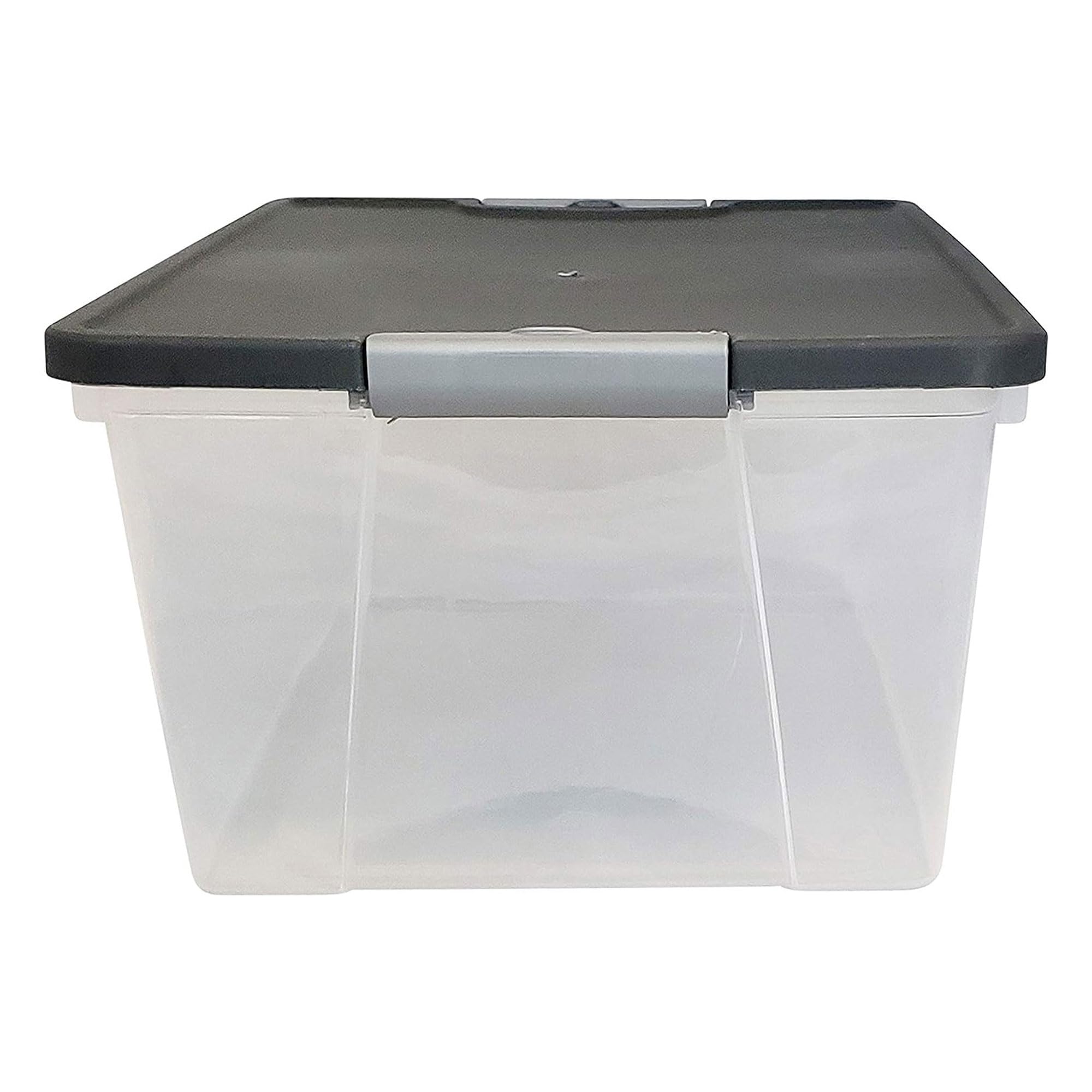 HOMZ 8-Pack 15Qt Clear Plastic Storage Bins with Lids - Organize Home & Office