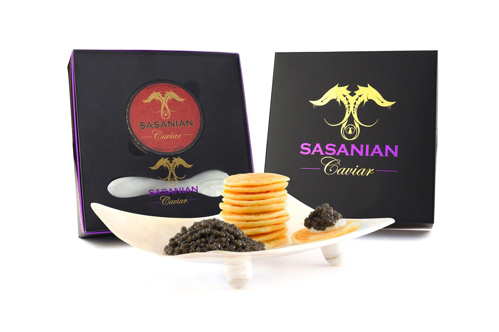 Premium 1oz Siberian Osetra Caviar Gift Box with FREE Mother of Pearl Spoon - Guaranteed Overnight Delivery - Perfect for Gourmet Gifts, Special Occasions & Luxury Dining Experiences