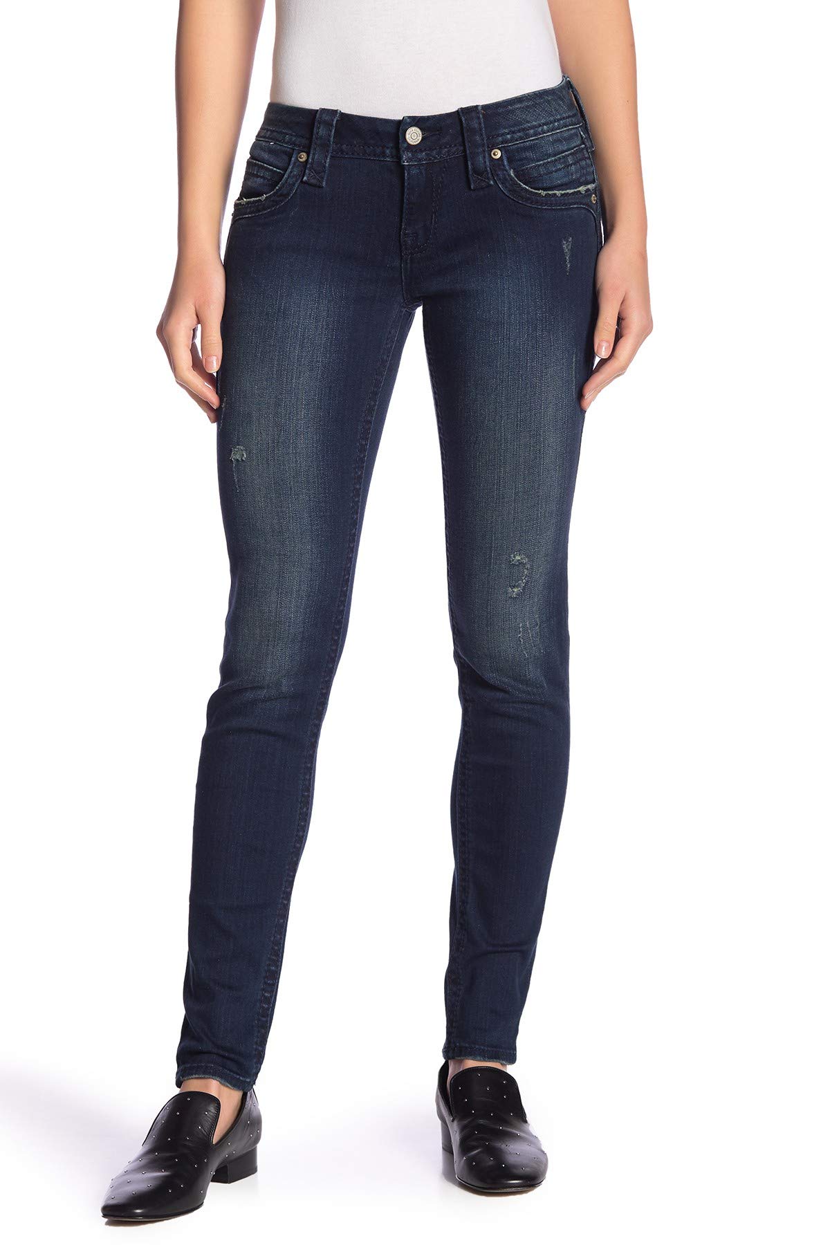 Rock Revival Women's Kate Lightly Distressed Skinny Jeans - High Waist Stretch Denim Pants for Casual Wear & Night Out