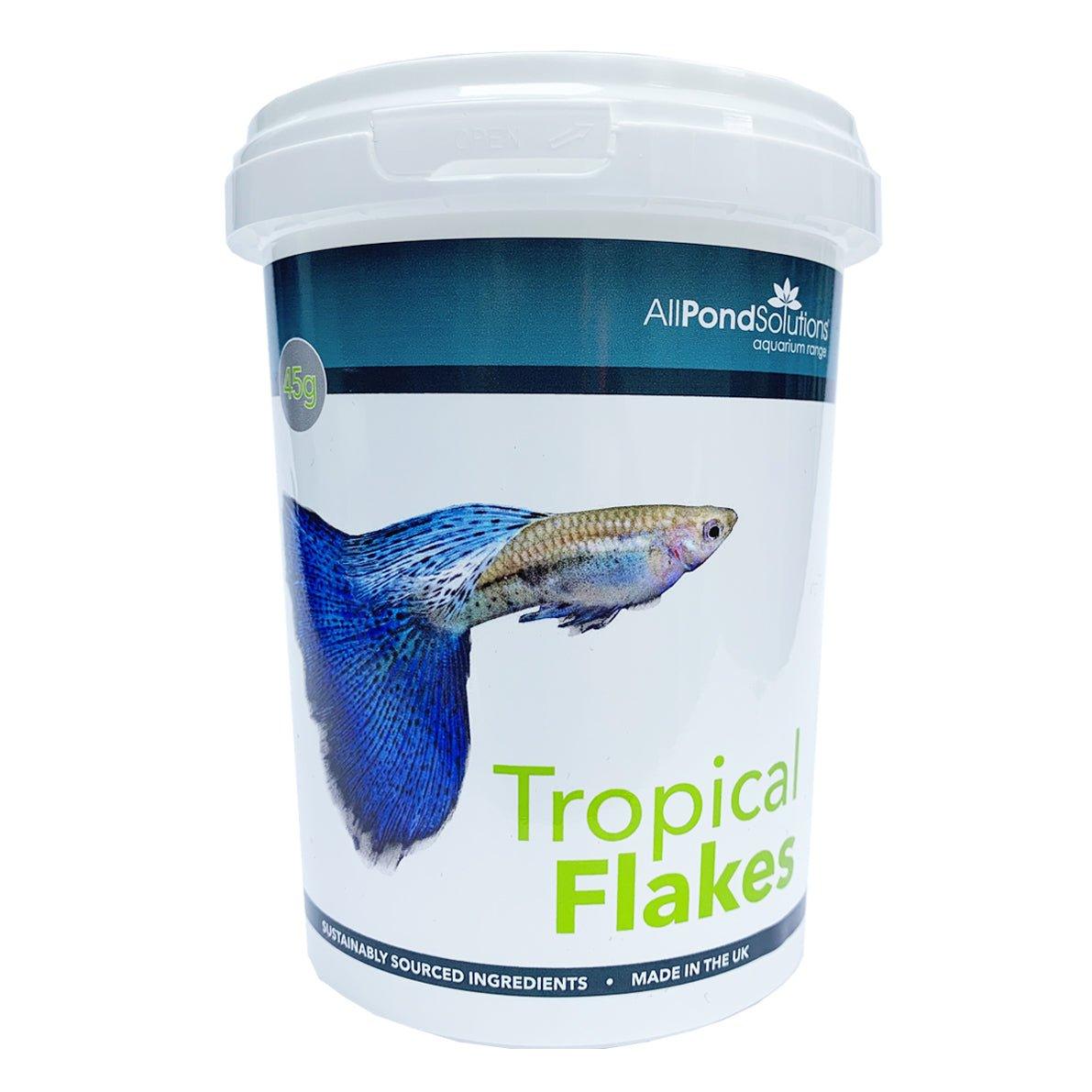 Premium Tropical Flake Fish Food - 45g (1.58 oz) for Freshwater & Saltwater Aquariums | AllPondSolutions | Ideal for Daily Feeding of Tropical Fish, Goldfish & Community Tanks