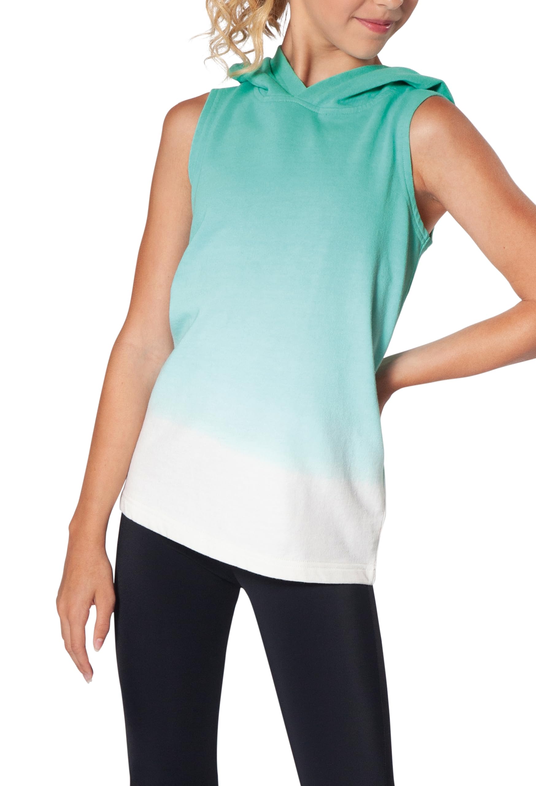 Balera Women's Sleeveless Ombre Hoodie - Lightweight Dance Jacket for Yoga, Workouts & Streetwear Fashion