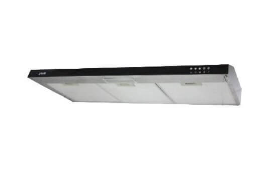 Ellane 60cm/90cm Slimline Range Hood with Black Panel EH 9180 & EB 248SV 3-Burner Stainless Steel Gas Cooktop - Modern Kitchen Ventilation for Home Cooking