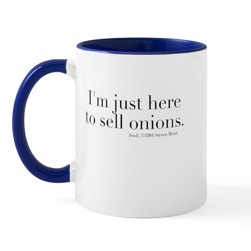 White/Navy Inside - Just Here To Sell Onions Klava Mug