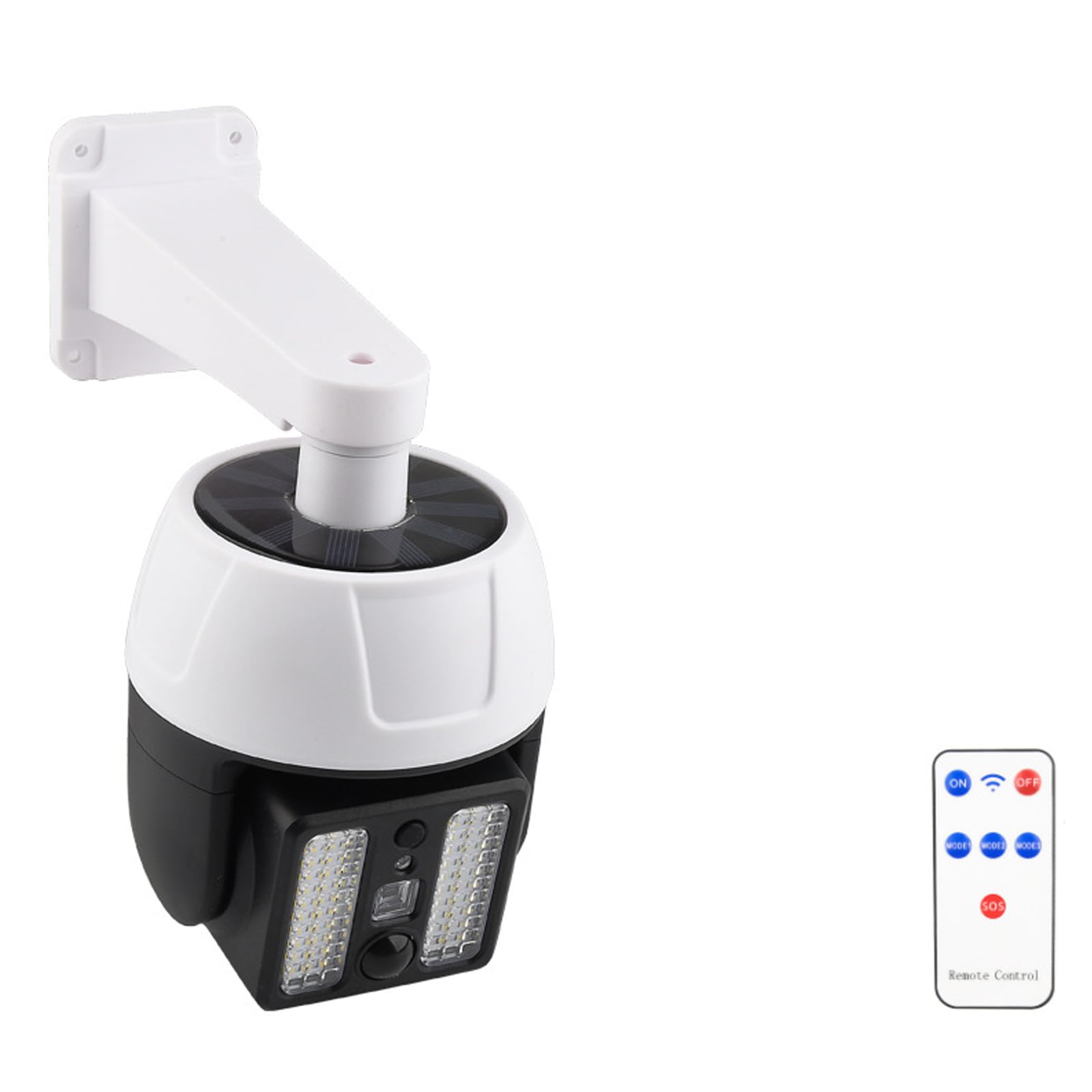 Fake Security Camera with LED Light & Solar Panel - Dummy Surveillance Dome Camera with Remote Control for Home, Office & Outdoor Use
