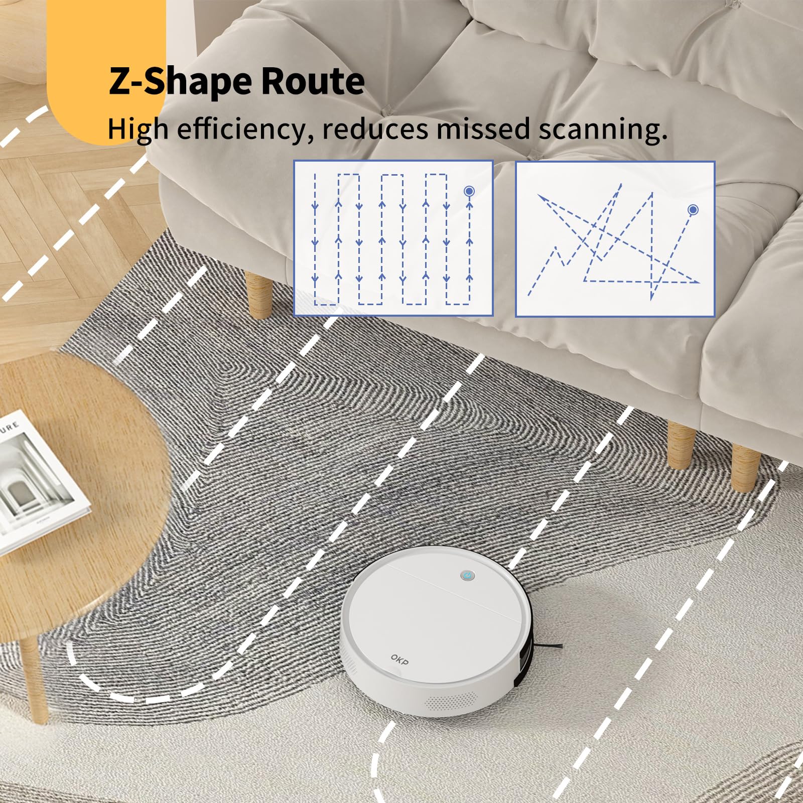 K5 Robot Vacuum Cleaner with 2500Pa Strong Suction - Smart WiFi/Alexa Compatible - Self-Charging Ultra Quiet Mini Robotic Vacuum for Hardwood Floors & Carpets - Perfect for Pet Hair Removal & Home Cleaning (Living Room, Bedroom, Office)