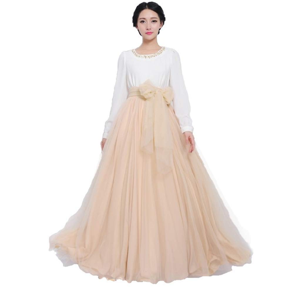 Miracle Maker Women's Summer Chiffon Maxi Skirt - Floor Length Flowy Beach Skirt with Big Hem & Bowknot Detail | Perfect for Vacation, Boho Outfits & Beach Weddings