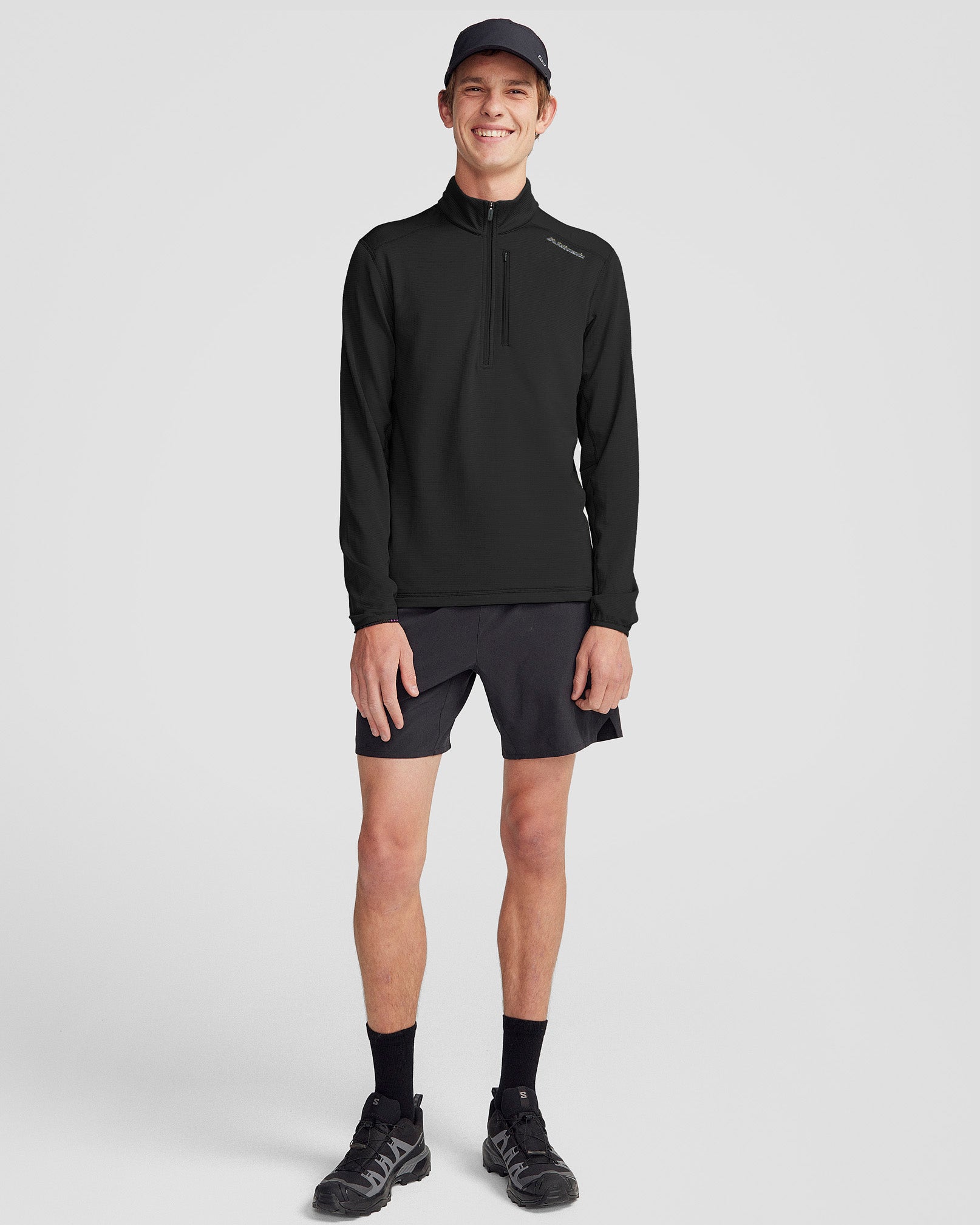 Men's Seeker Fleece ¼ Zip Pullover - Black Stingray - Lightweight & Warm Quarter-Zip Fleece Jacket for Hiking, Camping & Outdoor Activities