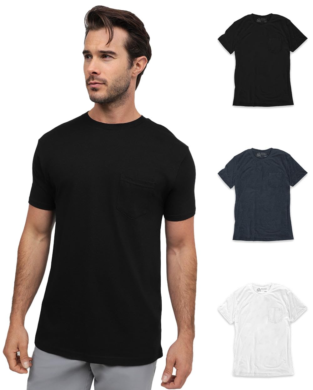 INTO THE AM Men's Pocket T-Shirts - Soft Fitted Short Sleeve Tee (Sizes S-4XL) | Casual Wear & Everyday Comfort for Work, Gym, and Weekend Outings