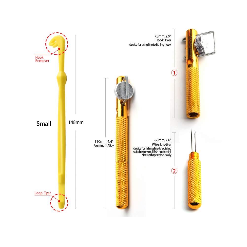 **Fishing Loop Tyers & Knot Tying Tool Set – 3-Piece Nail Knot Tyer, Hook Loop Tyer, Fishhook Remover & Disgorger for Fly Fishing – Perfect for Securing Hooks, Removing Fishhooks & Tying Strong Knots**