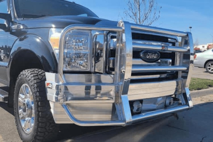 Aluminum Front Bumper with Rake for 2011-2016 Ford F250/F350 Super Duty Trucks - Heavy Duty Off-Road Protection & Enhanced Styling - Perfect for Towing, Off-Roading & Truck Customization