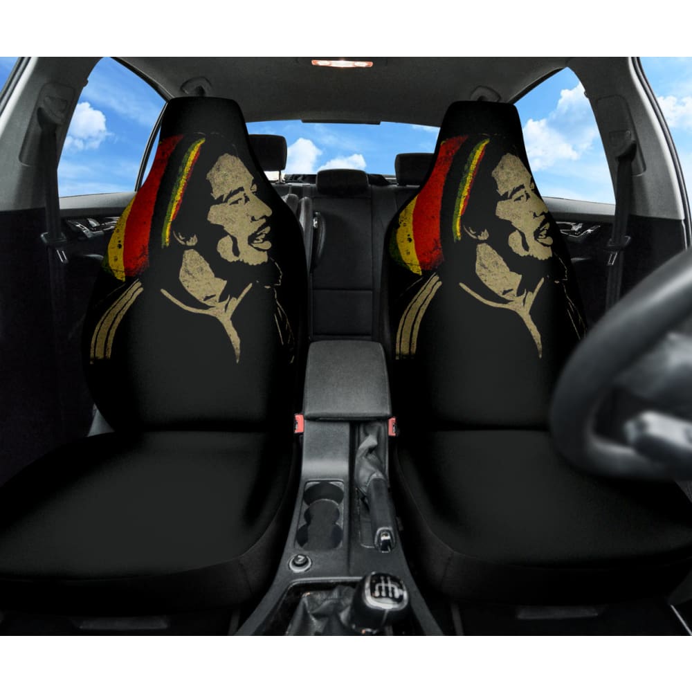Bob Marley One Love Jamaica Reggae Custom Car Seat Covers - Premium Fit for Most Vehicles - Perfect for Reggae Fans & Car Enthusiasts