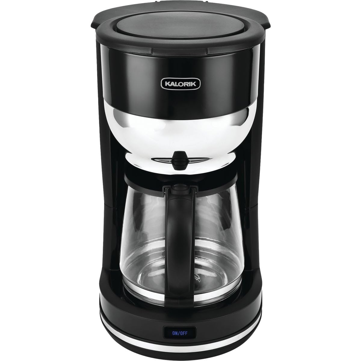 Kalorik Mid-Century 10 Cup Retro Coffee Maker - Stainless Steel Black Drip Coffee Machine for Home & Office | Perfect for Breakfast, Entertaining & Gifting