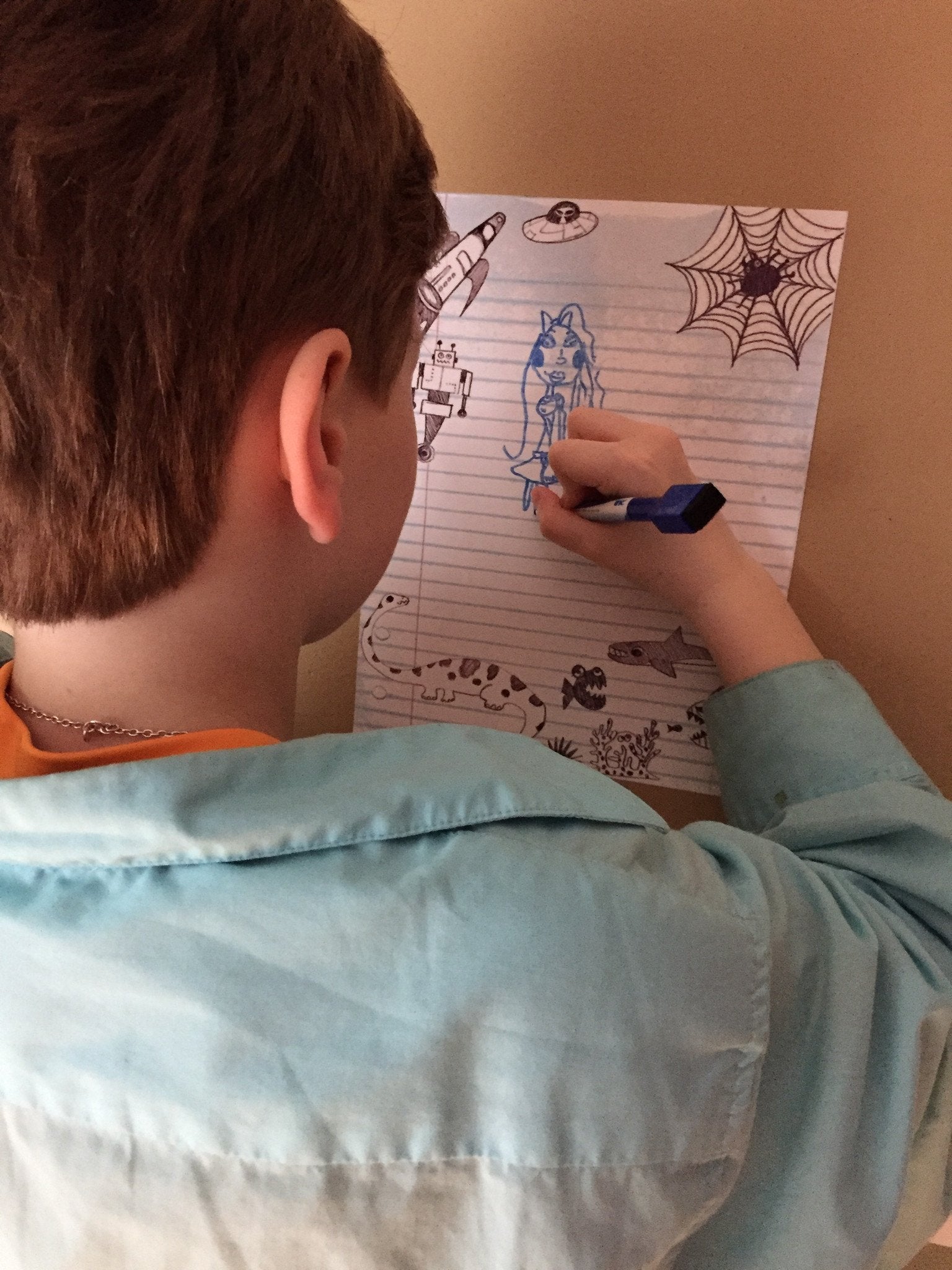 Dry Erase Locker Doodle Decal for Boys - Reusable Whiteboard Sticker for School Lockers, Bedrooms & Kids' Creative Space - Perfect for Drawing, Notes & Fun Decorations