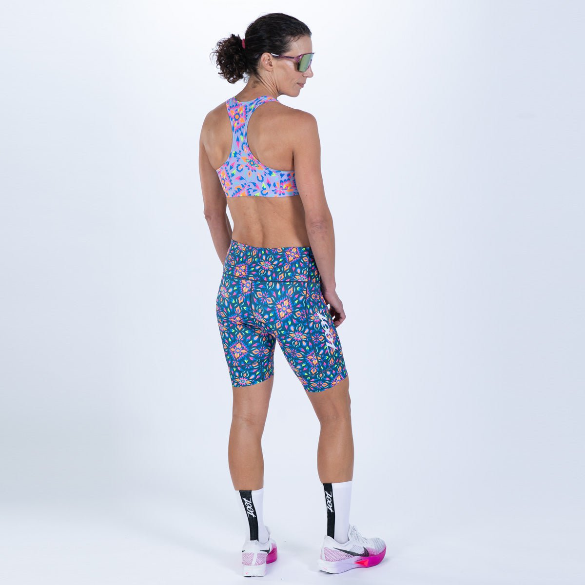 LTD Women's Tri Bra - Comfortable & Supportive Sports Bra for Yoga, Running & Gym Workouts | Kaleidoscope Print Design