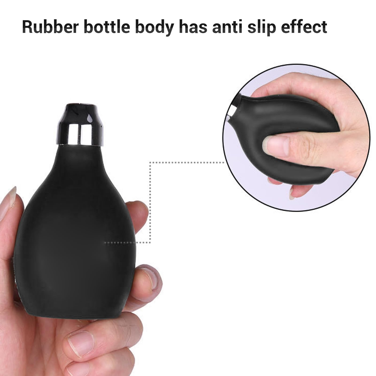 Dioche Rubber Grip Powder Spray Bottle - Adjustable Quantity for Hair Fiber, Talcum Powder, Dry Shampoo & Baby Powder | Perfect for Salon Professionals, Home Use & Travel Essentials