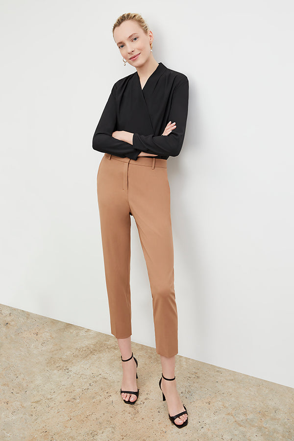 Mejia Washable Wool Twill Pants in Camel Color - Comfortable & Durable Trousers for Office, Travel & Casual Wear