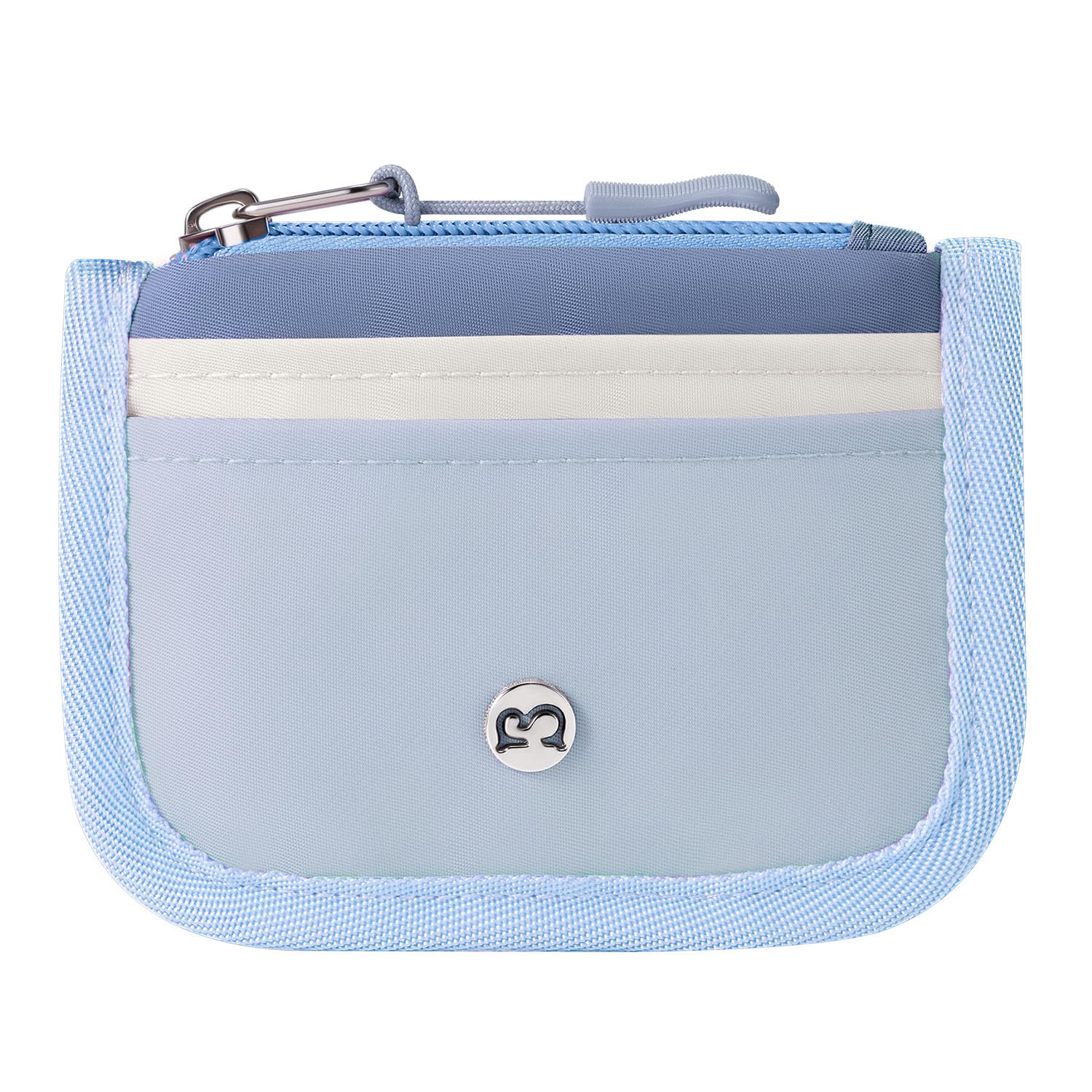 Slim RFID Blocking Card Holder Wallet with Zipper Coin Pocket - 3 Card Slots & Key Ring - Ultra Thin Minimalist Credit Card Wallet for Women & Men (Grey) - Perfect for Travel, Daily Use & Contactless Payment Protection