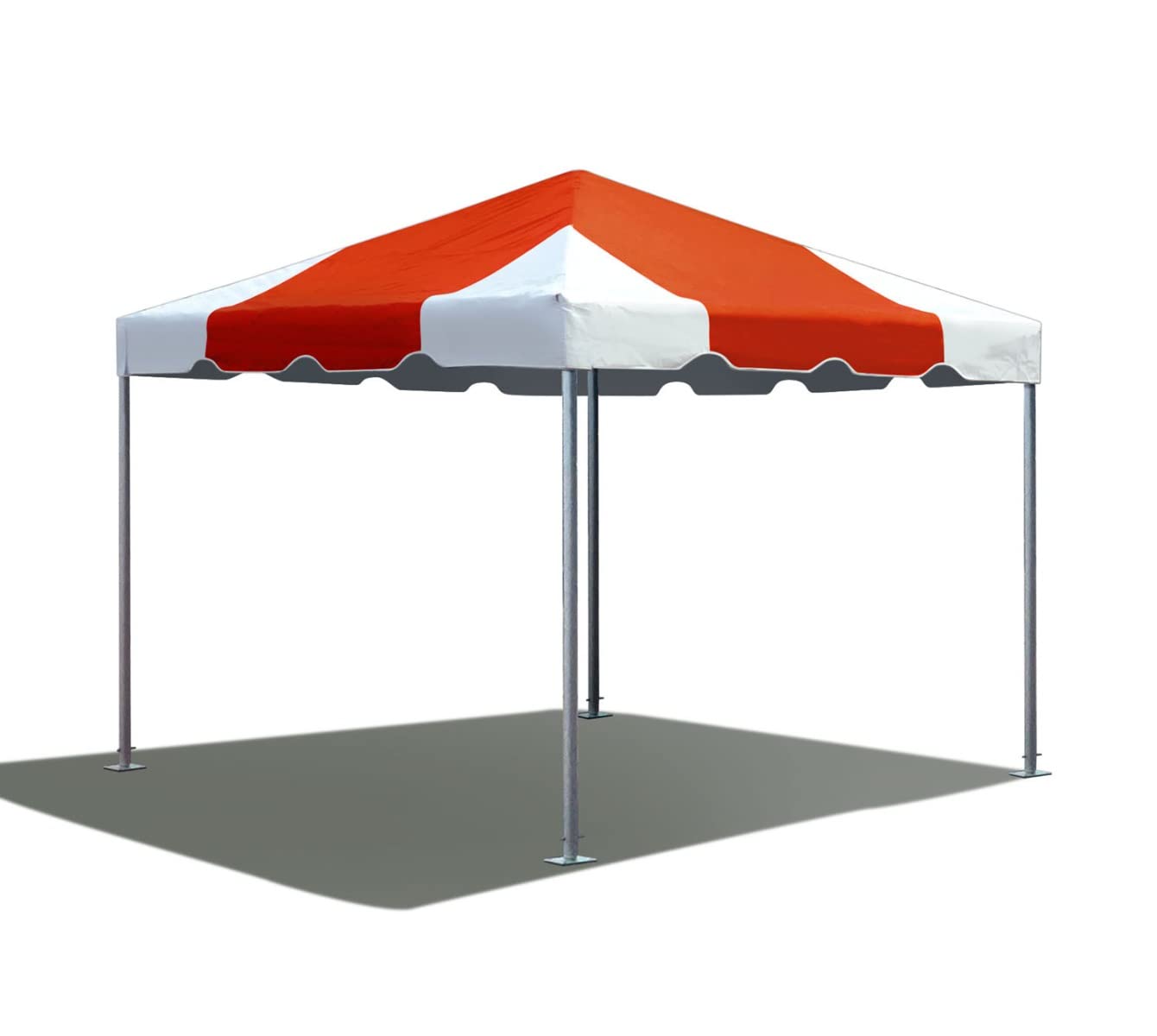 10' x 10' Heavy Duty Waterproof Canopy Tent - Red & White Commercial Grade Pop Up Shelter for 8-20 People | Perfect for Outdoor Events, Weddings, Parties, Farmers Markets & Backyard Gatherings | Durable Vinyl Top for Indoor/Outdoor Use