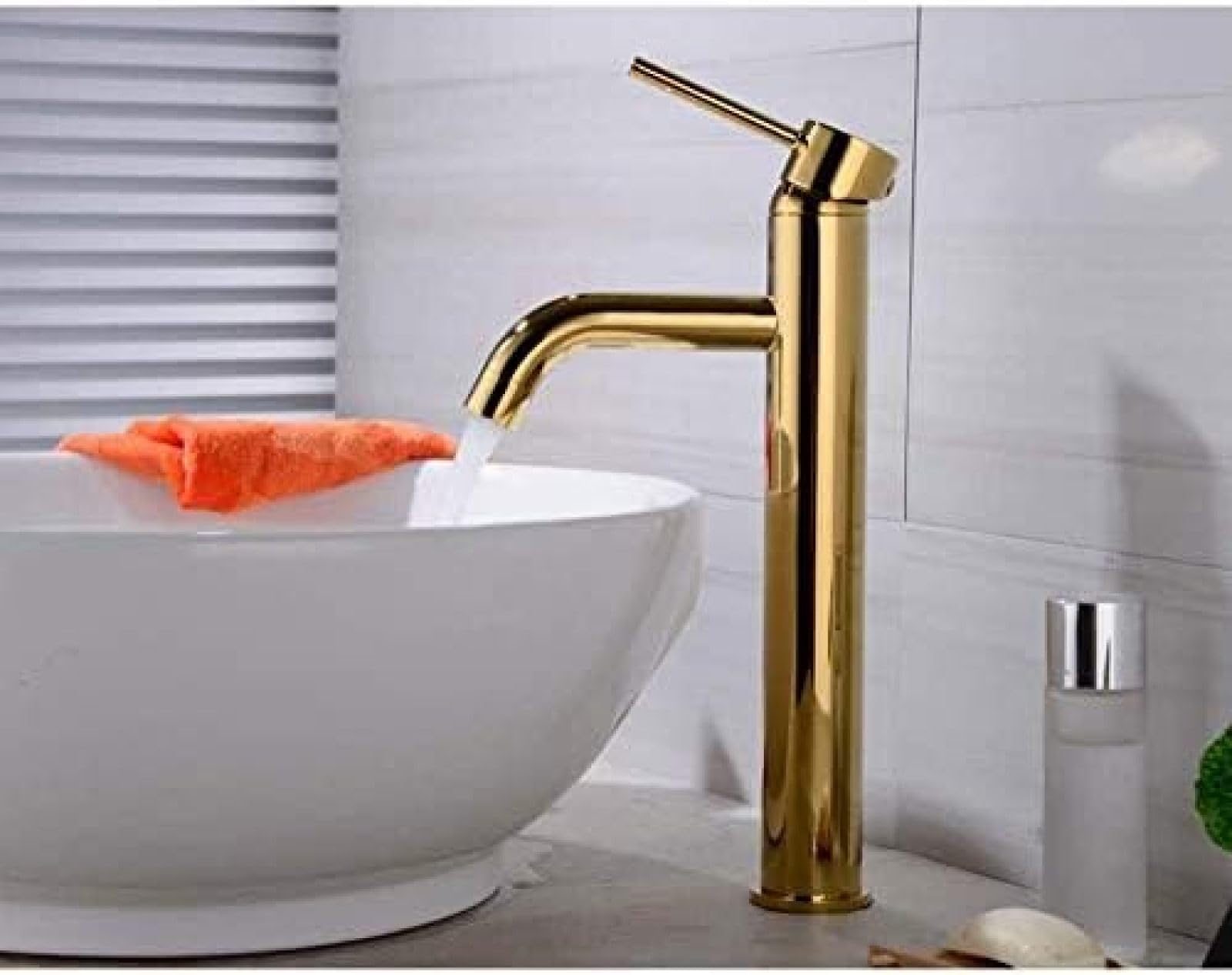 CRJUS Luxury Gold Kitchen Faucet - Single Handle Mixer Tap with Hot & Cold Water Control - Modern Basin Faucet for Bathroom & Kitchen Sink - Perfect for Home Renovation & Luxury Interior Design