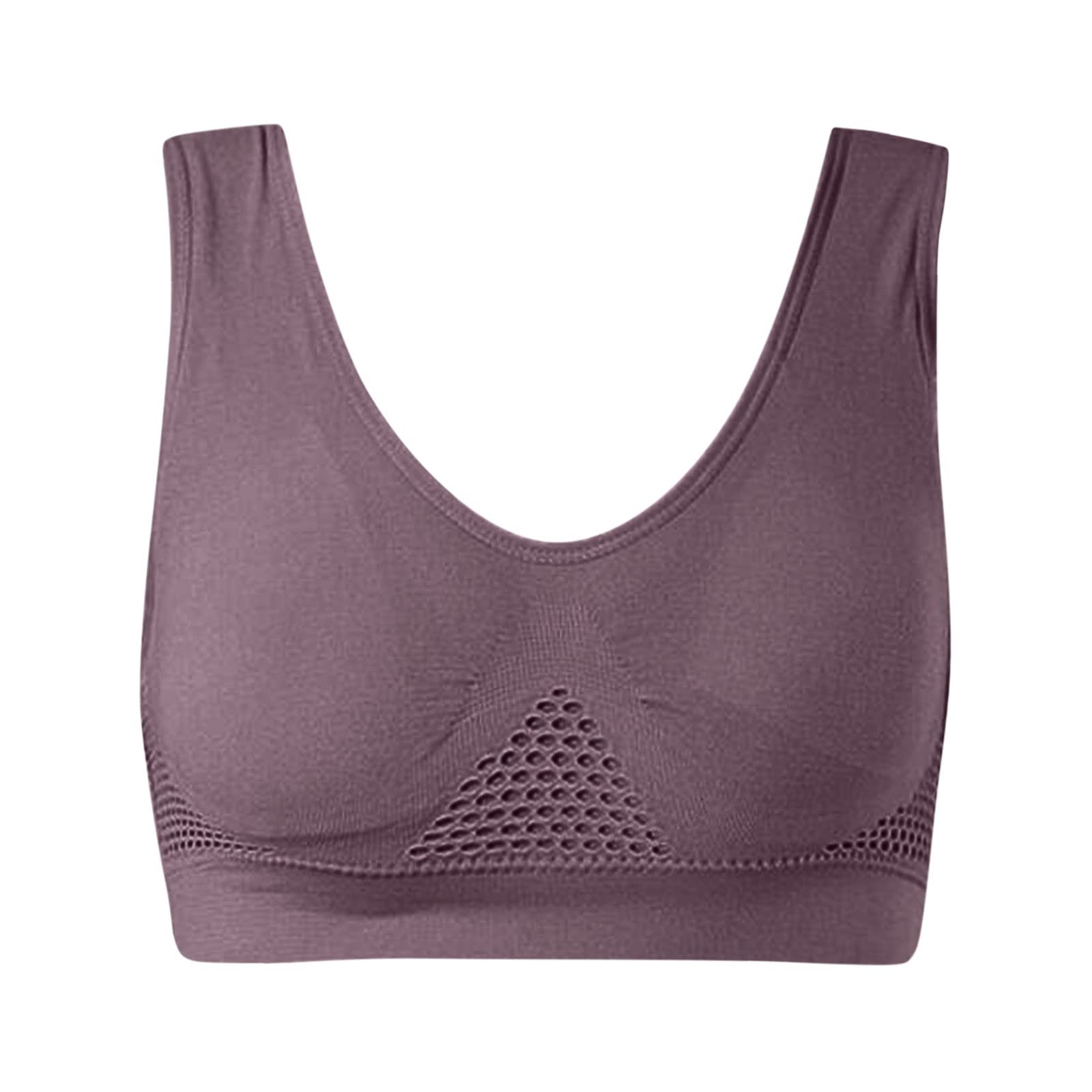 Women's Wireless Sports Bra - Padded Seamless Yoga Bra with Breathable Cotton for Workout, Running & Sleep | Comfortable Wirefree Support for Active Lifestyles
