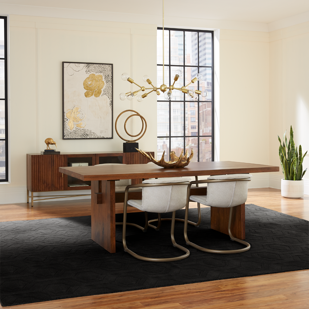 Stylish Honey Brown Cosmopolitan Dining Table - Perfect for Modern Kitchens, Dining Rooms & Small Spaces