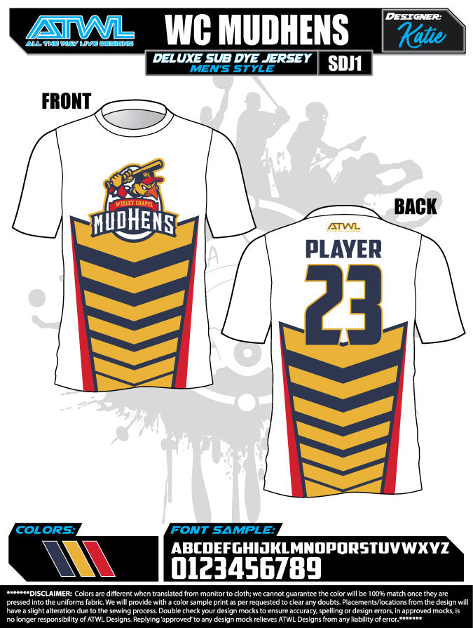 Wesley Chapel Fall League Men's Sublimated Dye Jerseys - Custom Team Uniforms for Baseball, Basketball & Soccer Games