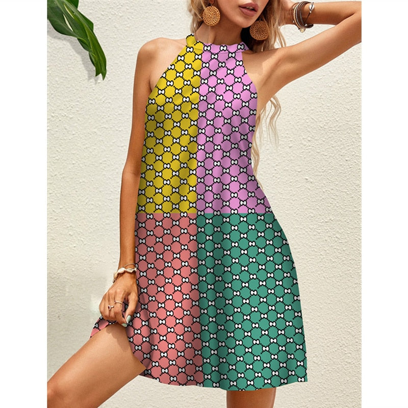 Boho Beach Sundress for Women - Flowy Summer Maxi Dress with Pockets, Perfect for Beach Vacation, Pool Party & Casual Outings