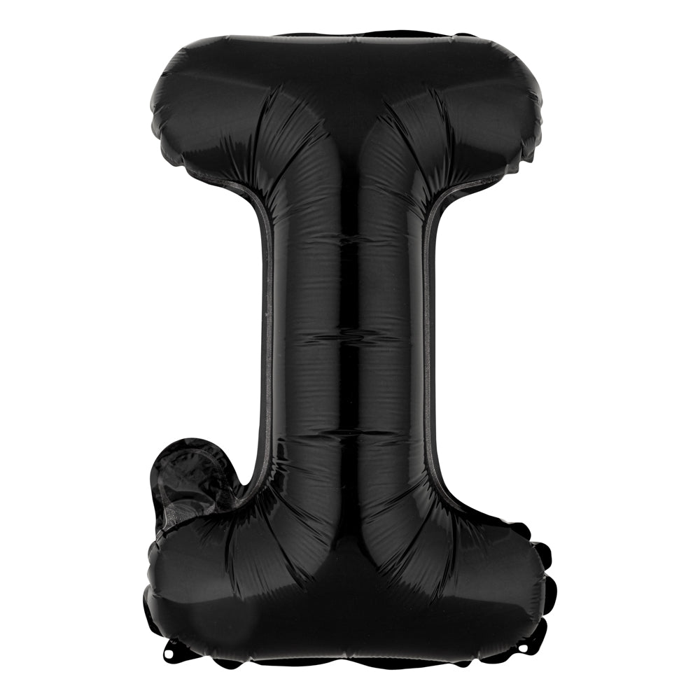 Black Mylar Letter I Balloon - 16 Inch Large Foil Balloon for Birthday Party Decorations, Baby Showers & Graduation Celebrations (1 Count)