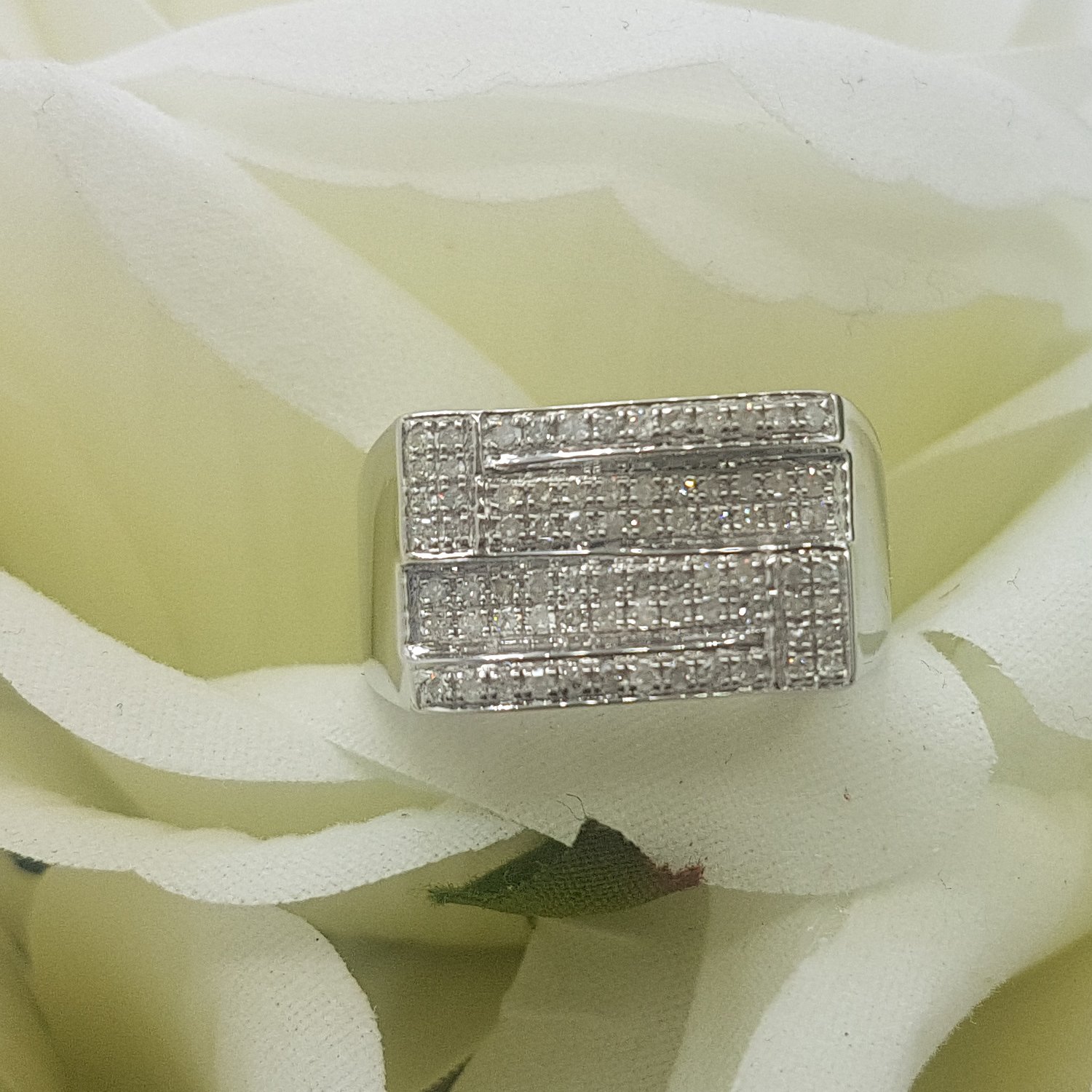 0.50 CTTW Round White Diamond Men's Hip Hop Engagement Ring in 925 Sterling Silver - Dazzlingrock Collection | Perfect for Proposals, Weddings & Anniversary Gifts