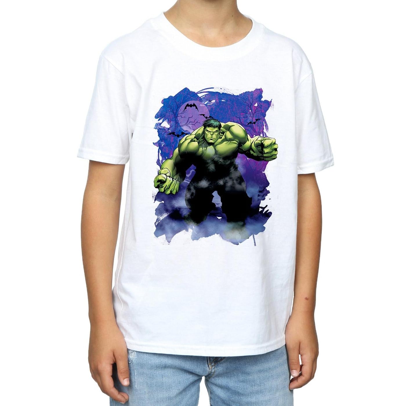 Marvel Hulk Halloween T-Shirt for Boys 9-11 Years - Green Superhero Graphic Tee for Kids Costume Party & Spooky Forest Adventures