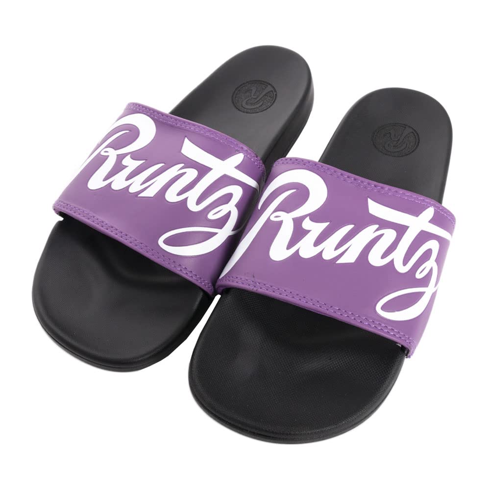 RUNTZ Script Slides - Purple Comfortable Sneakers for Men & Women | Trendy Streetwear Fashion Shoes for Casual Wear, Running, and Gym Workouts