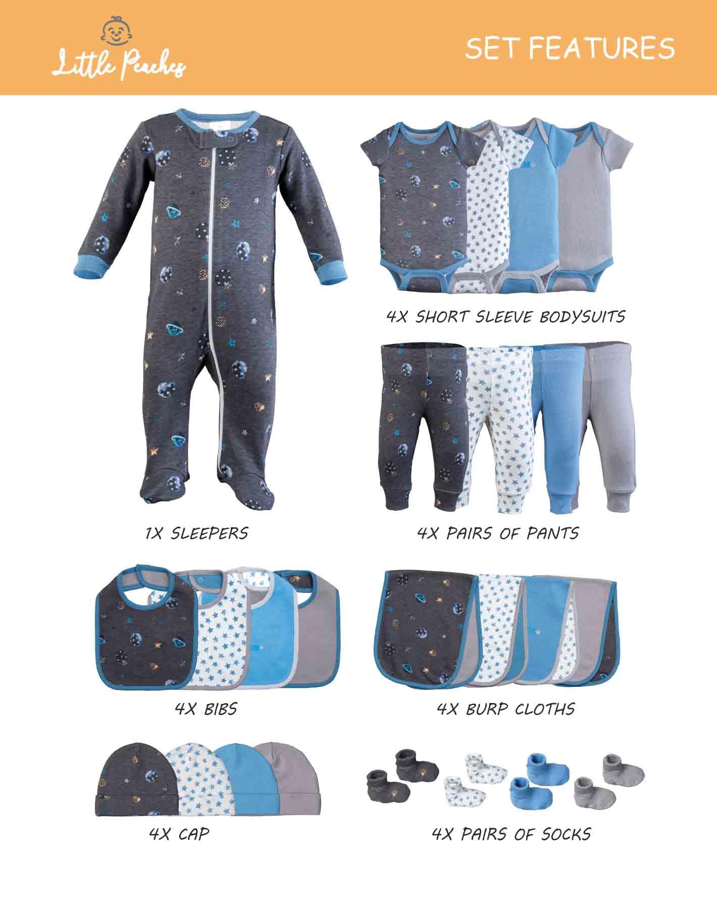 Newborn Baby Clothes Gift Set for Girls & Boys 0-3 Months - Soft Cotton Layette Outfits with Matching Accessories | Perfect for Baby Showers, Hospital Photos & First Outings