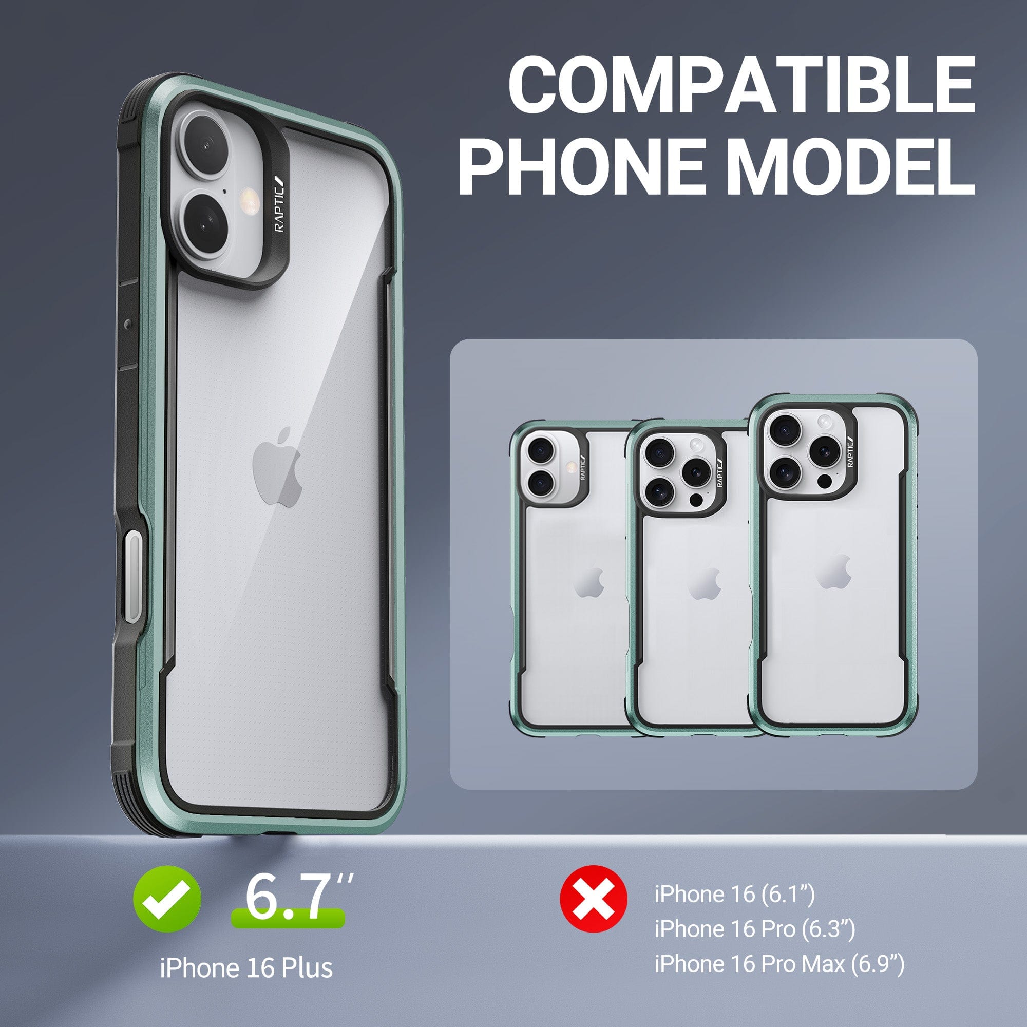 Raptic Shield MagSafe Case for iPhone 16 Plus - Shockproof & Anti-Scratch Protective Cover with Magnetic Alignment - Perfect for Work, Travel & Outdoor Activities
