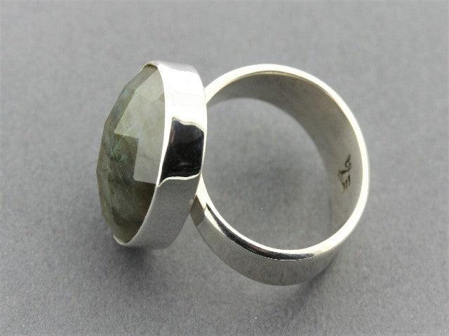 Labradorite Rose Cut Adjustable Ring for Women – Elegant Boho Jewelry for Everyday Wear & Special Occasions