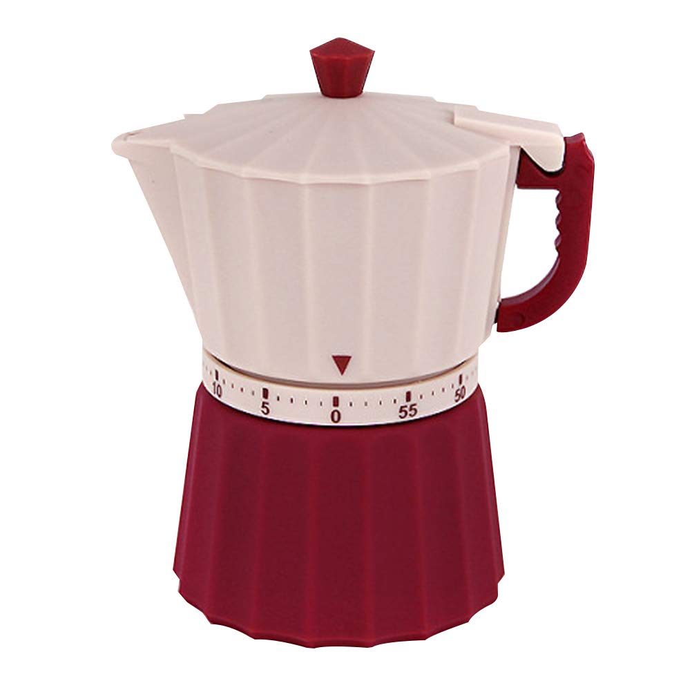 DOITOOL Mechanical Kitchen Timer - Vintage Moka Pot Design, 1-Piece Wind-Up Timer for Cooking, Baking, Studying & Office Work | Perfect Coffee-Themed Gift for Home & Kitchen (Brown)