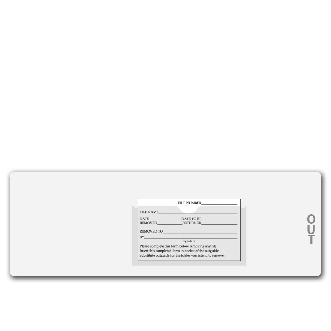 Economy Vinyl Outguides with Charge Out Slip Pocket - Letter Size 4