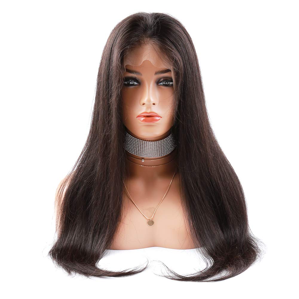 Bella Hair 150% Density Straight Full Lace Human Hair Wig - Pre Plucked Natural Hairline & Bleached Knots - Remy Virgin Hair Lace Front Wig with Baby Hair for Black Women (22 Inches) - Perfect for Daily Wear, Parties, Weddings & Special Occasions