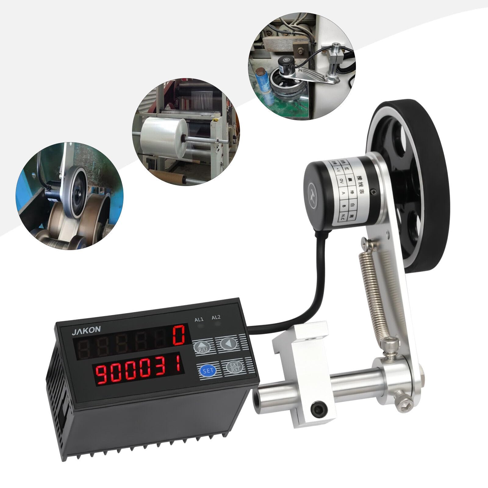 Digital Meter Counter with Rolling Wheel & Rotary Encoder - High Accuracy Length Measuring Tool for Fabric, Wire, Pipe & Textile Measurement | Perfect for Construction, Sewing & Industrial Applications