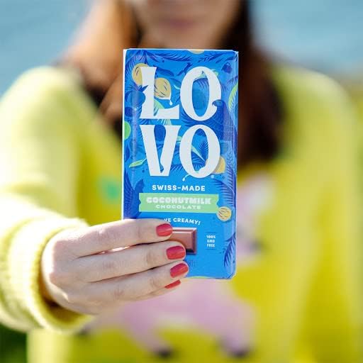LOVO Vegan Coconut Milk Chocolate Bar - 8 Pack (2.82oz Each) | Dairy-Free, Gluten-Free, Plant-Based Swiss Chocolate | Creamy Coconutmilk Alternative for Baking, Gifts & Healthy Snacking | RFA Certified