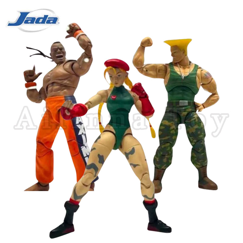 Jada Toys 1/12 Scale 6-Inch Street Fighter II Action Figures - Cammy, Dee Jay & Guile Collectible Figurines for Display, Gaming & Cosplay Inspiration
