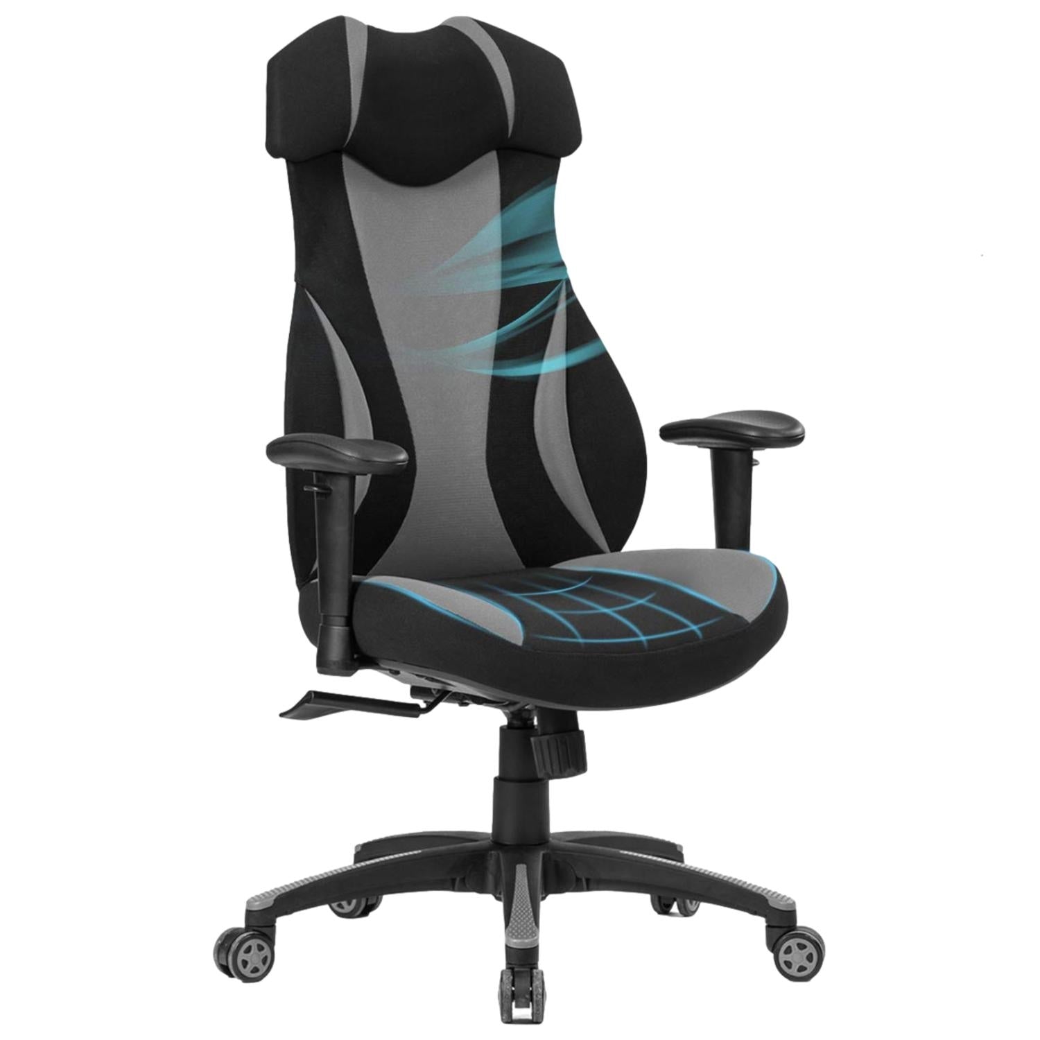 PRO X Series 185 Ergonomic Gaming Chair - Black & Grey - High Back Racing Style Computer Chair for PC & Console Gamers - Perfect for Esports, Streaming & Office Work